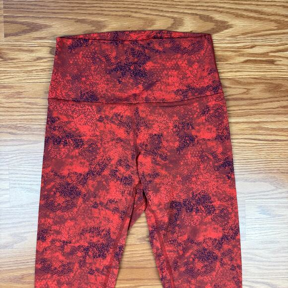 Lululemon Align Pant 28" *Lunar New Year Intricate Oasis Love Red Gold Logo Sz 6 - Picture 5 of 9